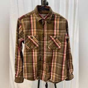 Pendleton Pawpine Thomas Kay Plaid Wool Flannel Shirt Suede Elbow Pads Small S